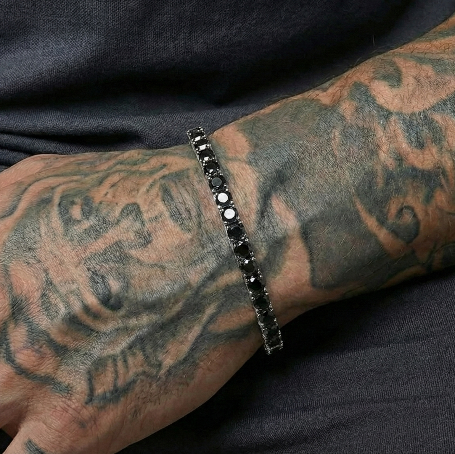 צמיד טניס 3 מ״מ שחר